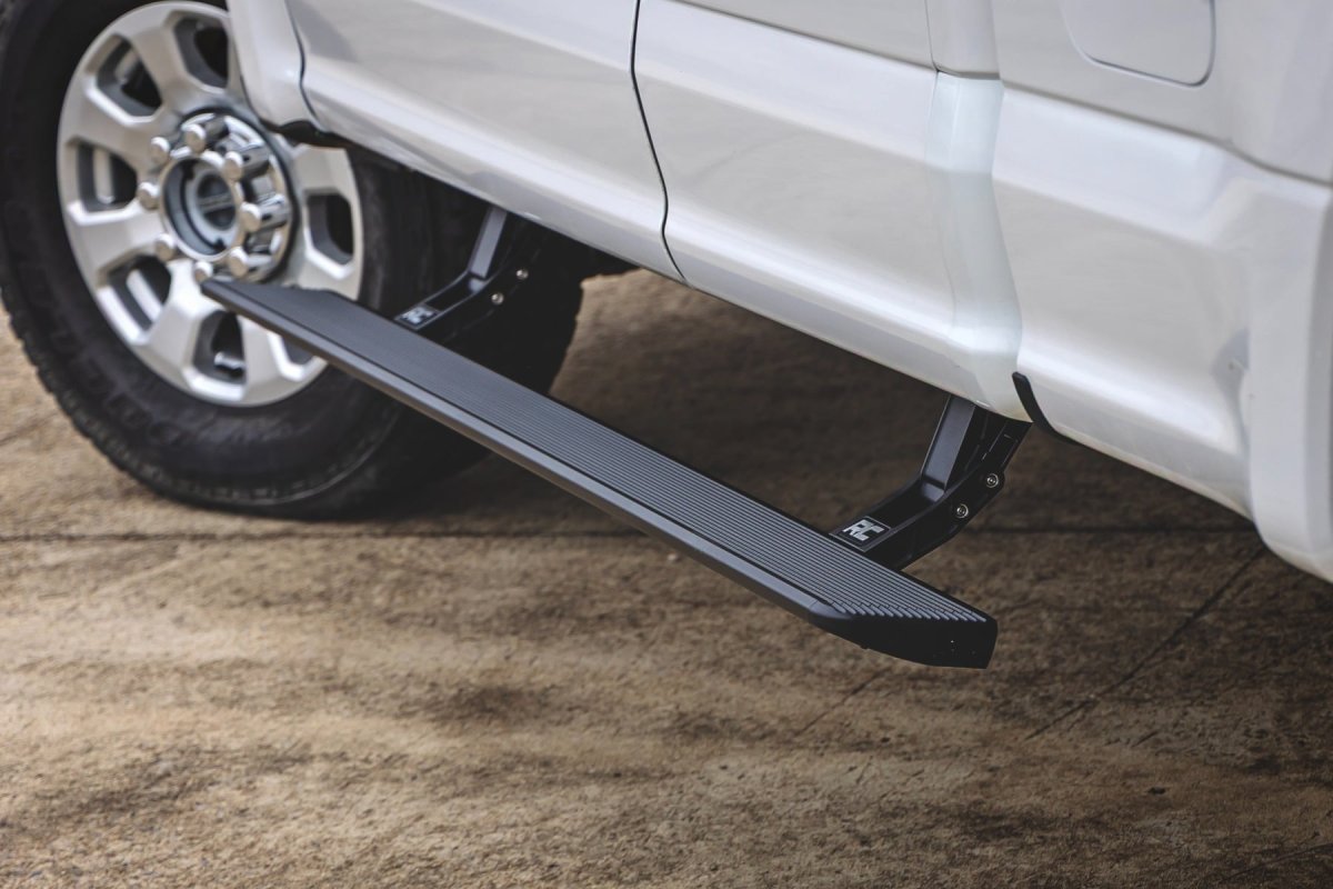 Ford F-150 Lightning Power Running Boards - Rough Country - HT-Series - 4WD - '22-'26